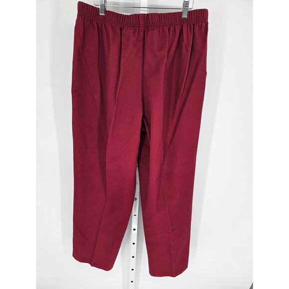 White Stag Red Cotton Blend Elastic-Waist High-Rise Twill Trouser Size 16 - Picture 5 of 5